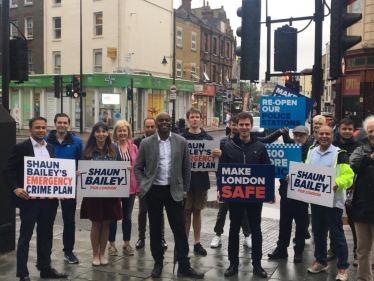 Shaun Bailey in campaigning in Camden Town 