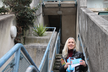 Julie Redmond - asking residents views In Rowley Way